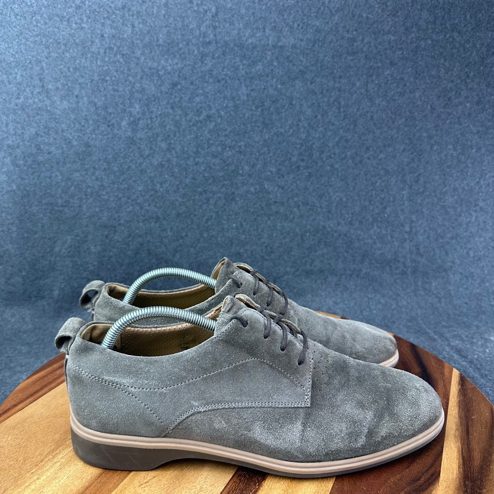 Amberjack The Original Derby Shoes Mens 10 Grey Suede Lace Up Dress Shoe